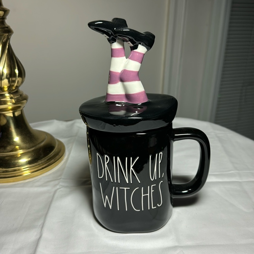 Rae Dunn Drink Up Witches coffee/tea mug with topper